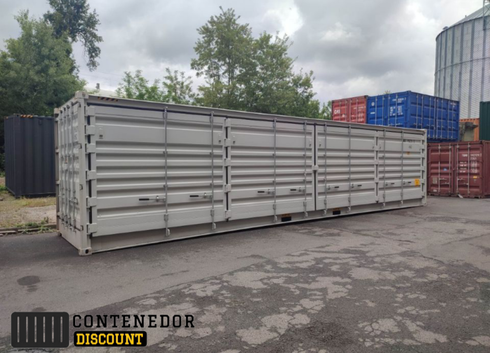 CONTENEDOR MARÍTIMO 40 PIES / HIGH CUBE / SIDE DOOR / NUEVO / RAL7035