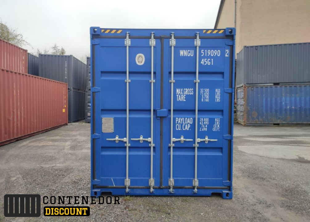 CONTENEDOR MARÍTIMO 40 PIES / HIGH CUBE / NUEVO / AZUL RAL5010