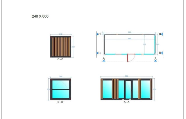 CONTENEDOR DE OFICINA O DE VENTAS / 6,00 m x 2,40 m